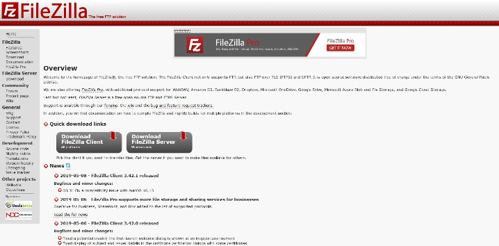 FileZilla 檔案傳輸軟體