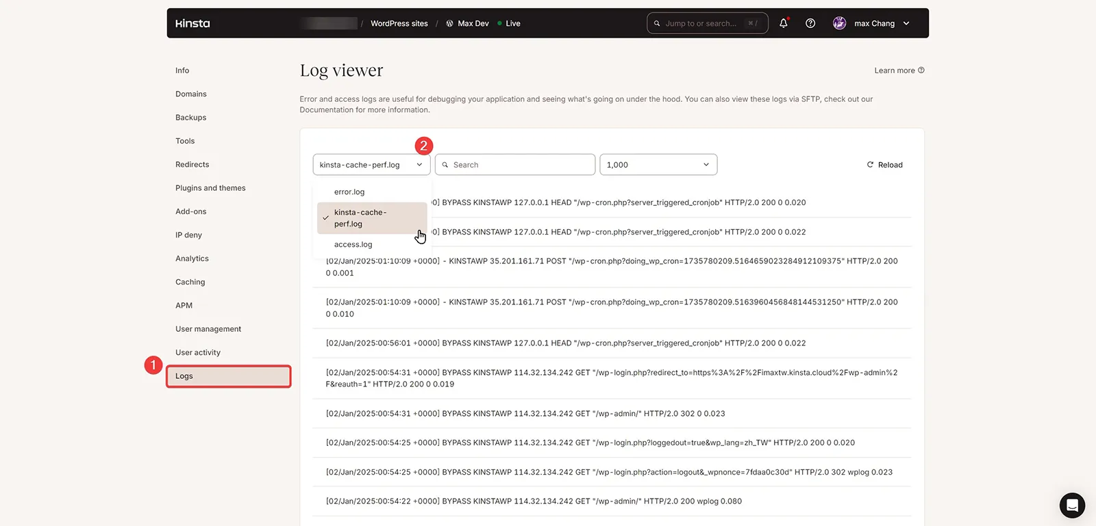 Logs / Log viewer 日誌檢視器 Logs / Log viewer 日誌檢視器