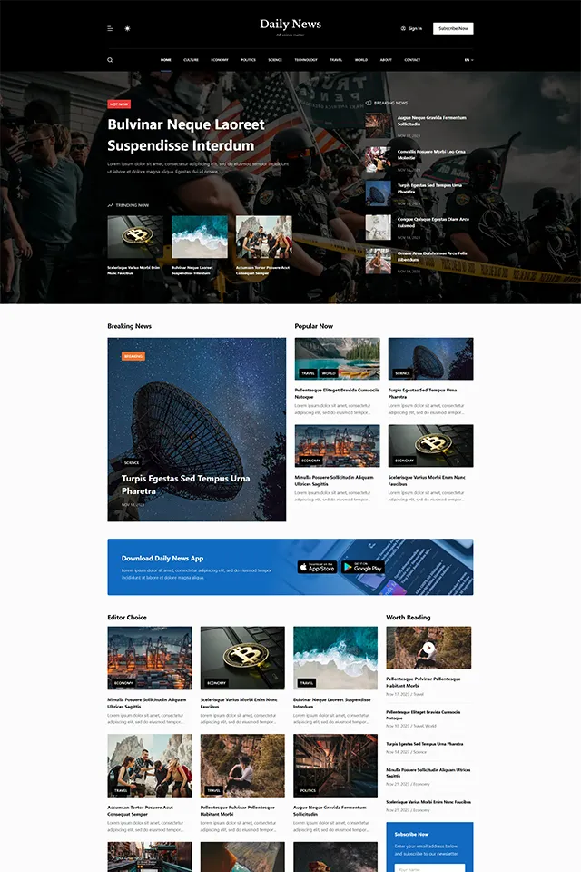 Blocksy Pro Daily News